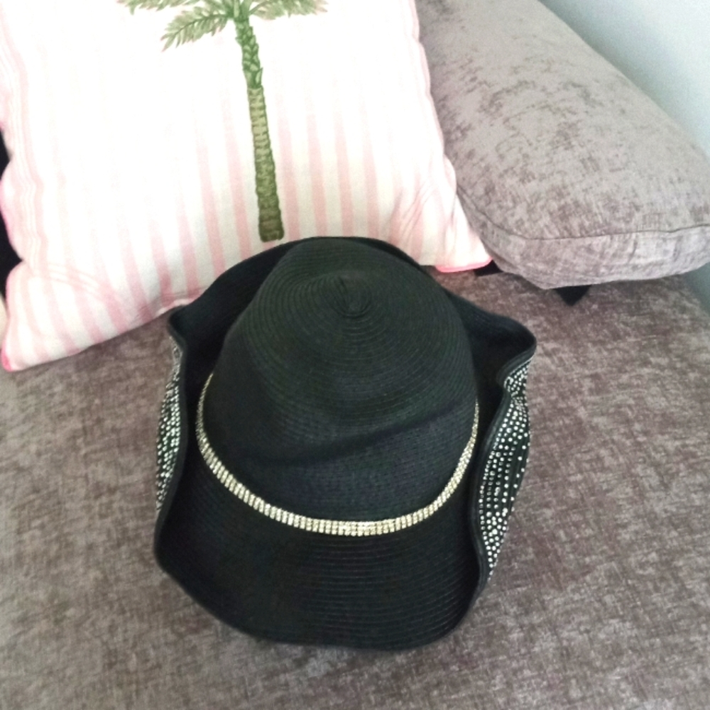 Marshalls Black Hat with Rhinestone Accents